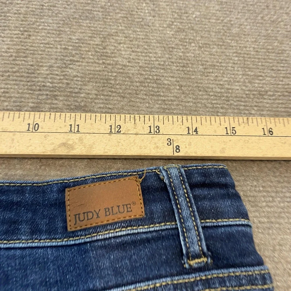 Judy Blue Jeans Womens 7/28 Blue Distressed Boyfriend‎ Fit Mid Rise Denim Pants